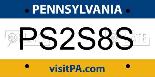 PS2S8S Pennsylvania License Plate
