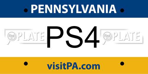 PS4 Pennsylvania License Plate