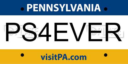 PS4EVER Pennsylvania License Plate