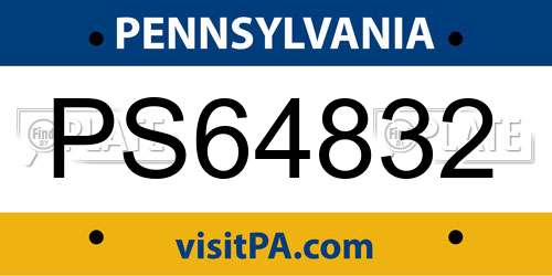 PS64832 Pennsylvania License Plate