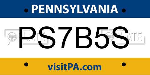 PS7B5S Pennsylvania License Plate