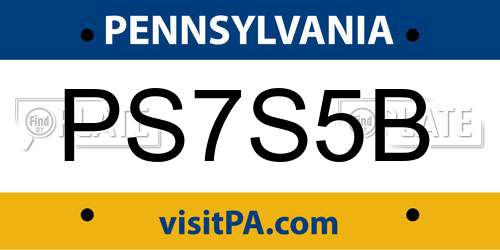 PS7S5B Pennsylvania License Plate