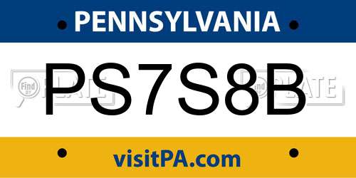 PS7S8B Pennsylvania License Plate