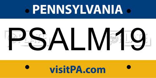 PSALM19 Pennsylvania License Plate