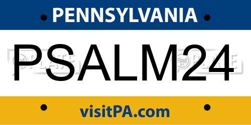 PSALM24 Pennsylvania License Plate