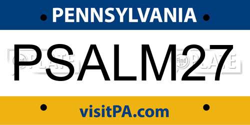 PSALM27 Pennsylvania License Plate