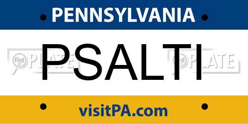 PSALTI Pennsylvania License Plate