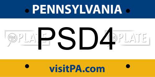 PSD4 Pennsylvania License Plate