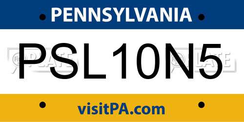 PSL10N5 Pennsylvania License Plate