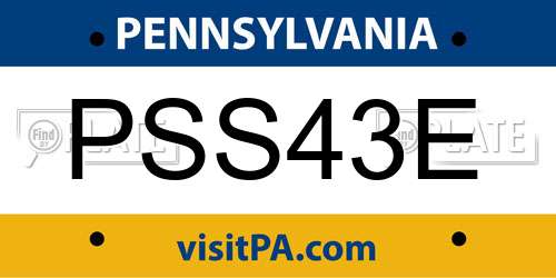 PSS43E Pennsylvania License Plate