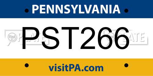 PST266 Pennsylvania License Plate
