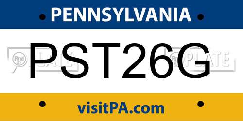 PST26G Pennsylvania License Plate