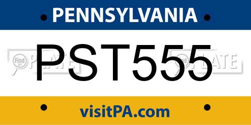 PST555 Pennsylvania License Plate