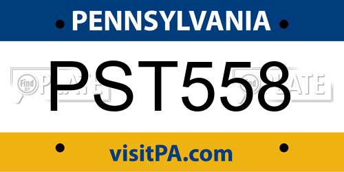 PST558 Pennsylvania License Plate