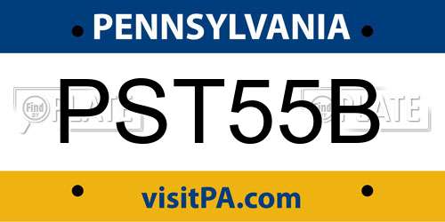 PST55B Pennsylvania License Plate