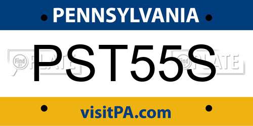 PST55S Pennsylvania License Plate