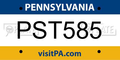 PST585 Pennsylvania License Plate