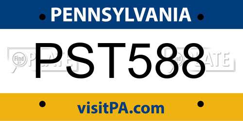 PST588 Pennsylvania License Plate