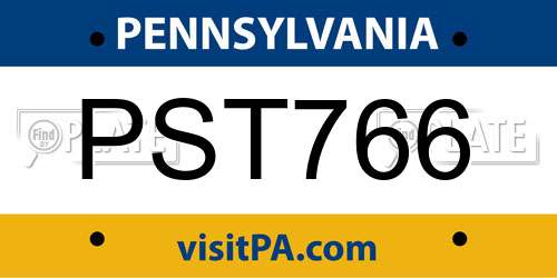 PST766 Pennsylvania License Plate
