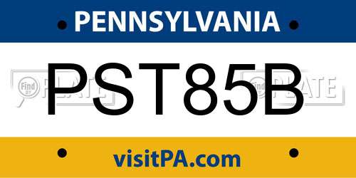 PST85B Pennsylvania License Plate
