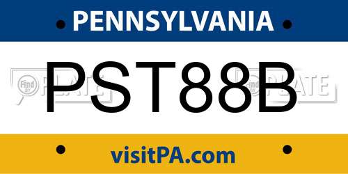 PST88B Pennsylvania License Plate