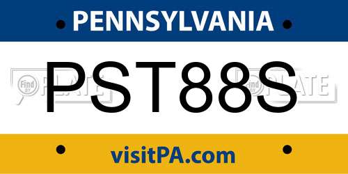 PST88S Pennsylvania License Plate