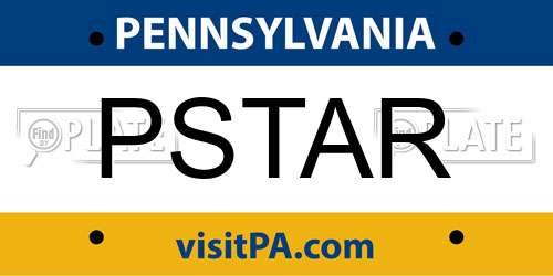 PSTAR Pennsylvania License Plate