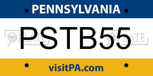PSTB55 Pennsylvania License Plate