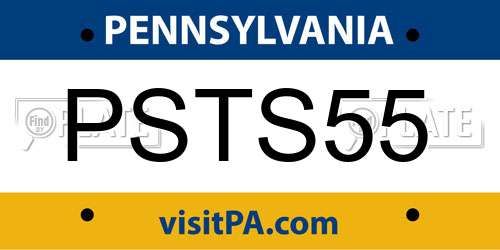 PSTS55 Pennsylvania License Plate