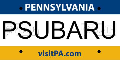 PSUBARU Pennsylvania License Plate