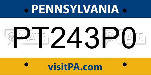 PT243P0 Pennsylvania License Plate