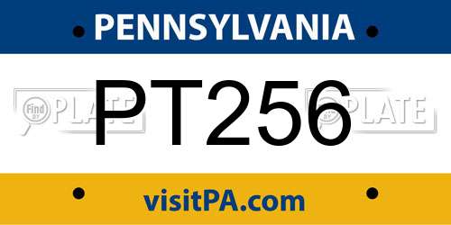 PT256 Pennsylvania License Plate