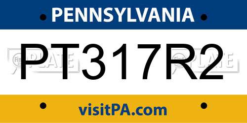 PT317R2 Pennsylvania License Plate