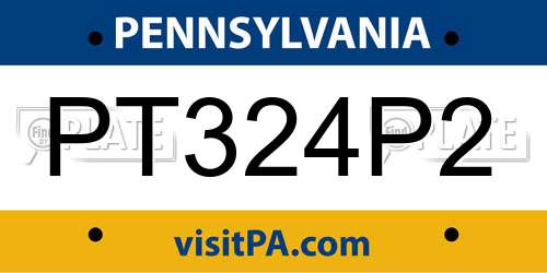 PT324P2 Pennsylvania License Plate
