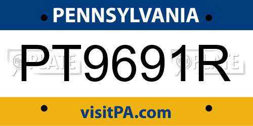 PT9691R Pennsylvania License Plate