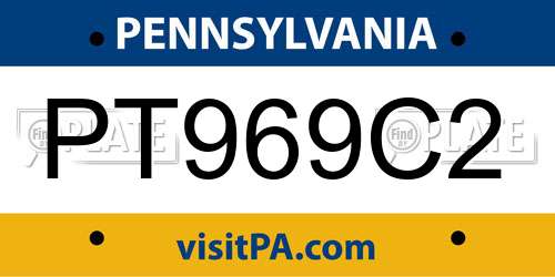 PT969C2 Pennsylvania License Plate
