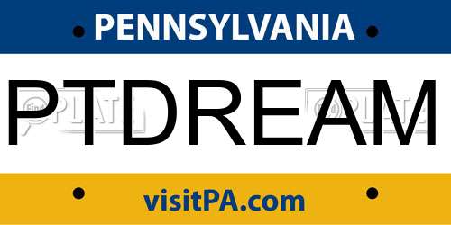 PTDREAM Pennsylvania License Plate