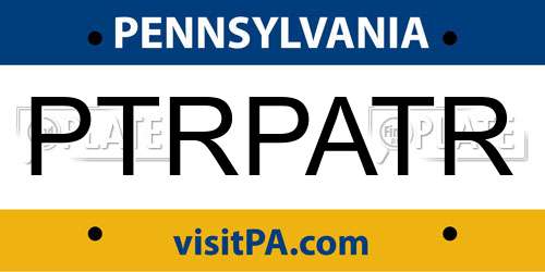 PTRPATR Pennsylvania License Plate