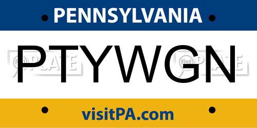 PTYWGN Pennsylvania License Plate