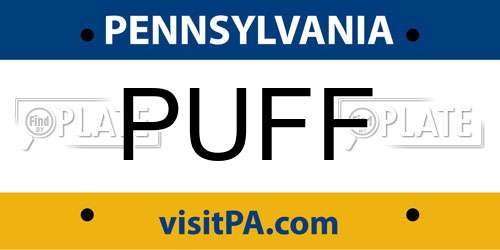 PUFF Pennsylvania License Plate