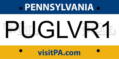 PUGLVR1 Pennsylvania License Plate
