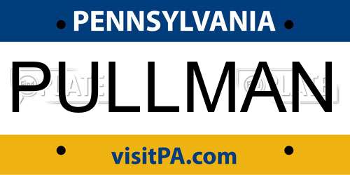 PULLMAN Pennsylvania License Plate