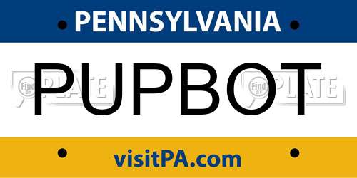 PUPBOT Pennsylvania License Plate