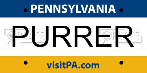 PURRER Pennsylvania License Plate
