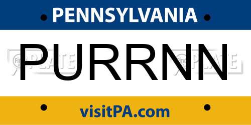 PURRNN Pennsylvania License Plate