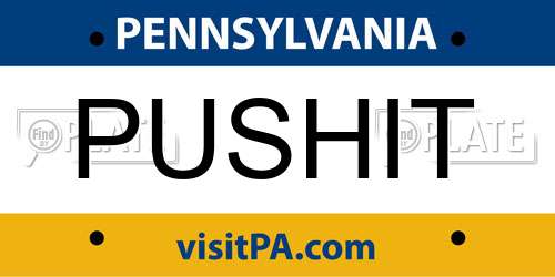 PUSHIT Pennsylvania License Plate