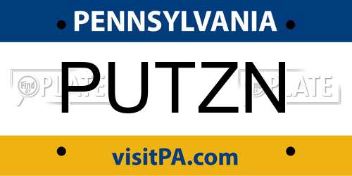 PUTZN Pennsylvania License Plate