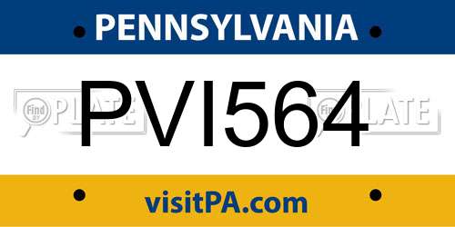PVI564 Pennsylvania License Plate