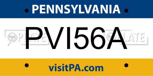 PVI56A Pennsylvania License Plate