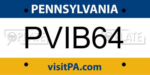 PVIB64 Pennsylvania License Plate